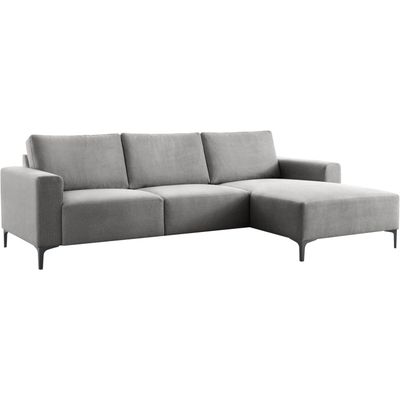 Hoekbank rechts Fabria donkergrijs basic comfort