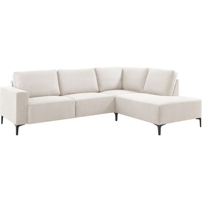Hoekbank rechts Fabria middel beige basic comfort