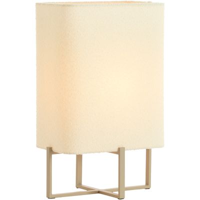 Tafellamp Focate taupe rechthoek hoog ecru 1-lichts