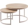 Salontafelset Lunata 55 en 75 cm rond misty oak
