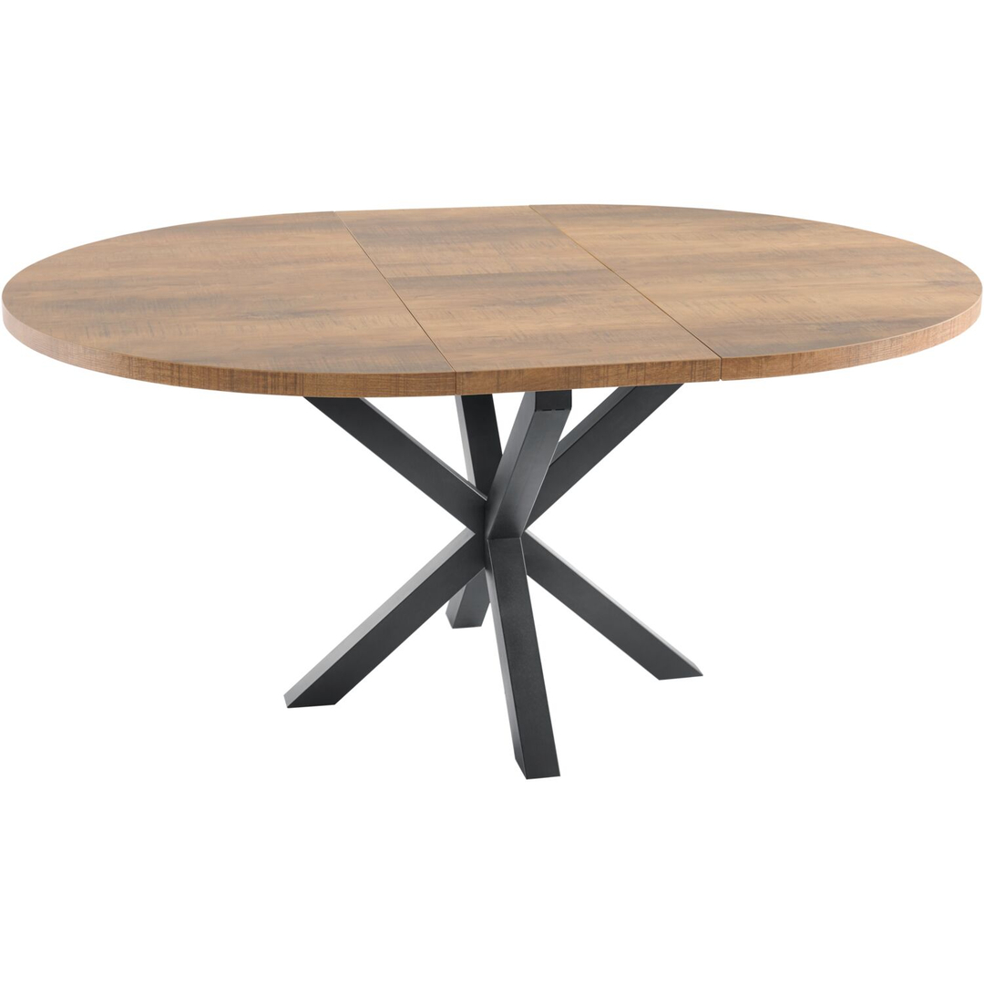 Uitschuifbare eettafel Caltana 130/170 cm rond lichtbruin