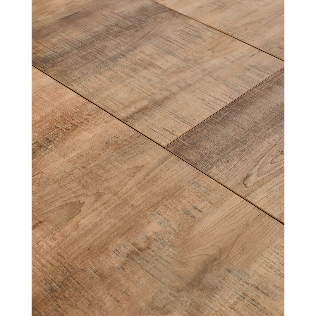Uitschuifbare eettafel Caltana 130/170 cm rond lichtbruin