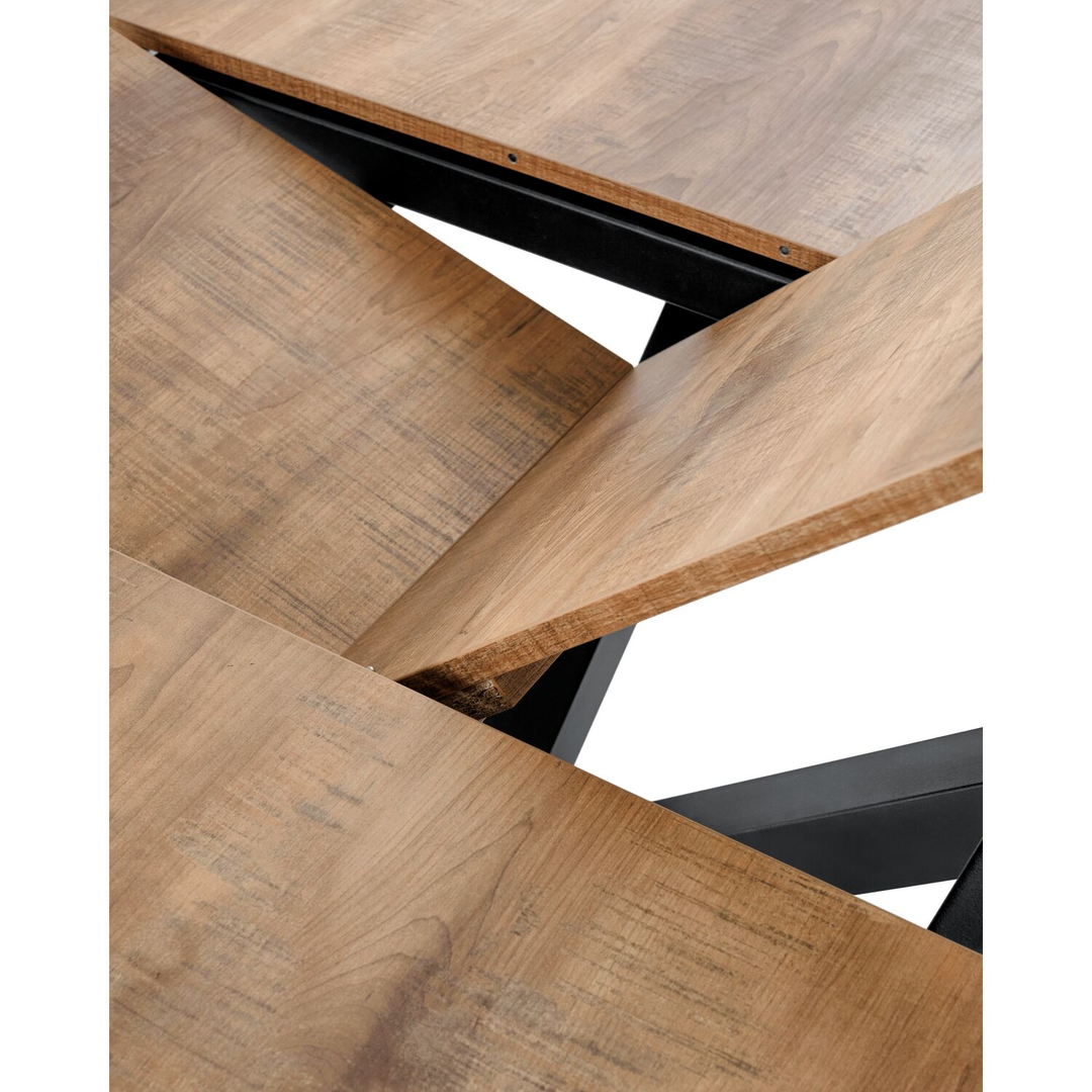 Uitschuifbare eettafel Caltana 130/170 cm rond lichtbruin