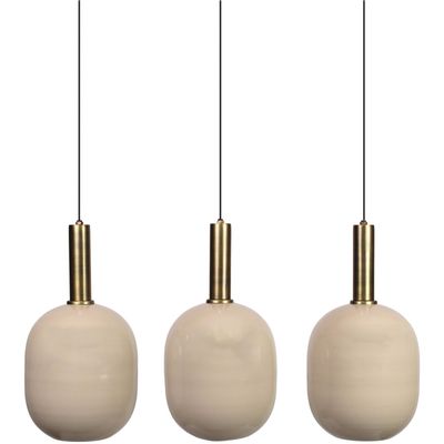Hanglamp Bincerro metaal taupe 3-lichts