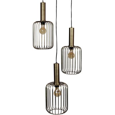 Hanglamp Bincerro brons metaal 3-lichts cluster
