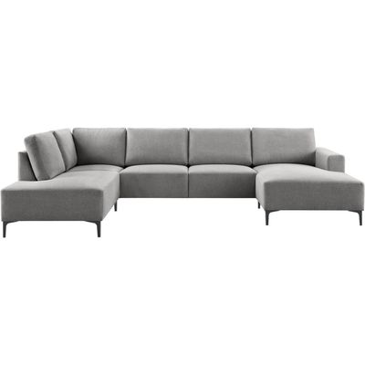 Hoekbank links Fabria groot donkergrijs basic comfort