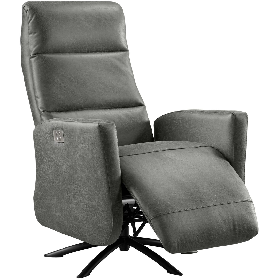 Relaxfauteuil Cervan elektrisch medium microleder antraciet
