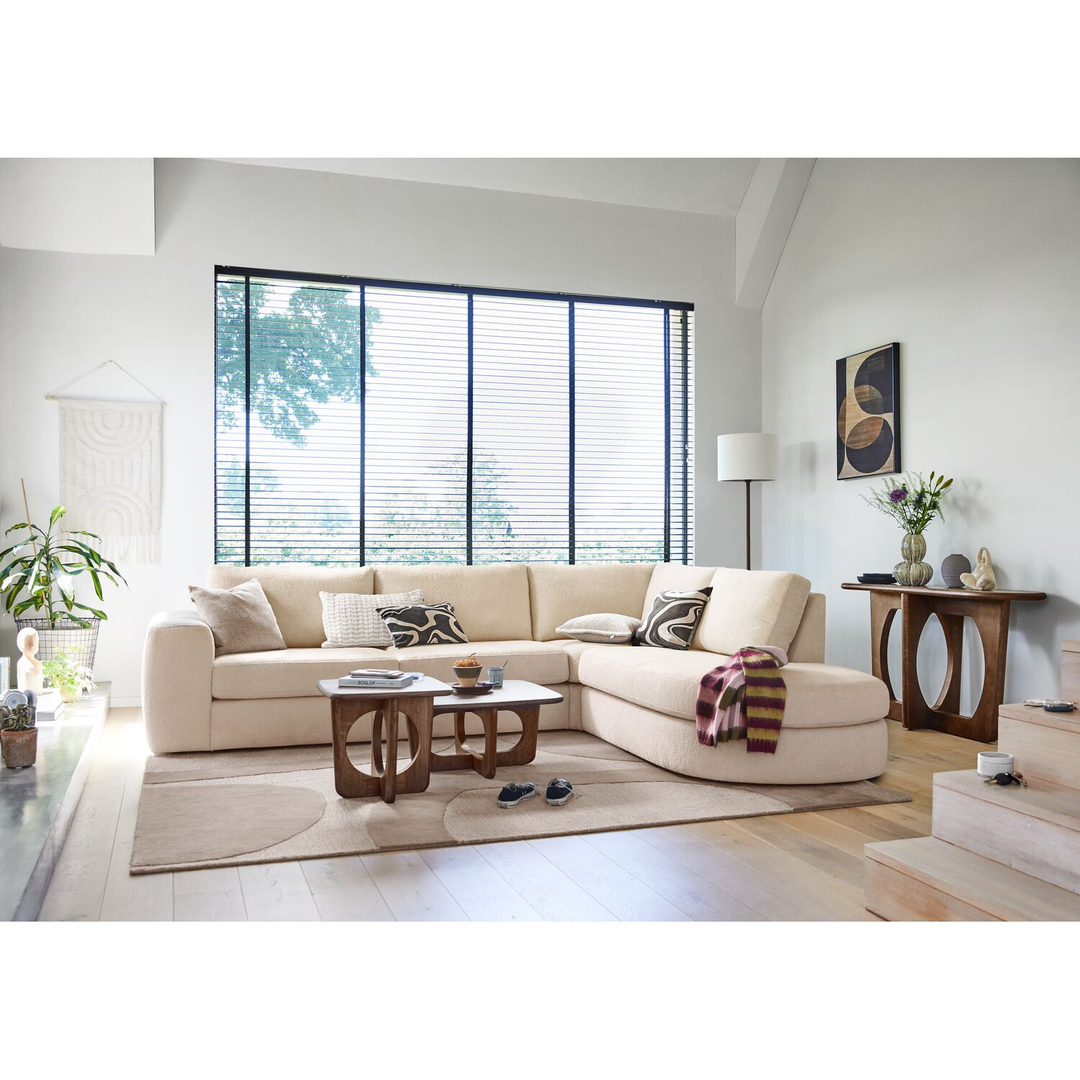 Hoekbank rechts Azara beige basic comfort