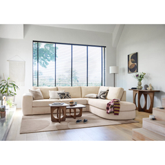 Hoekbank rechts Azara beige basic comfort
