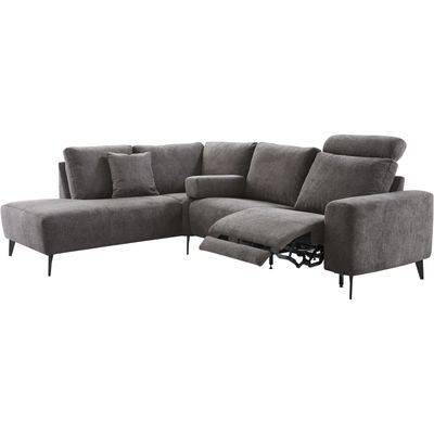 Hoekbank links Davanti pocket HR koudschuim donkergrijs