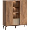 Opbergkast Lodetto 165x141x45 cm deur champagnekleur