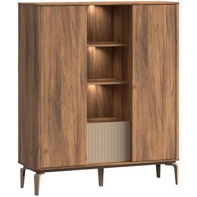 Opbergkast Lodetto 165x141x45 cm deur champagnekleur