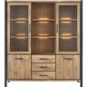 Vitrinekast Mantera 200x180x48 cm lichtbruin