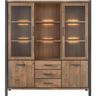 Vitrinekast Mantera 200x180x48 cm donkerbruin