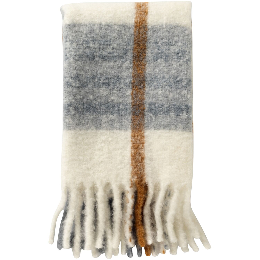 Plaid Goletta 130x170 cm wit met blauw