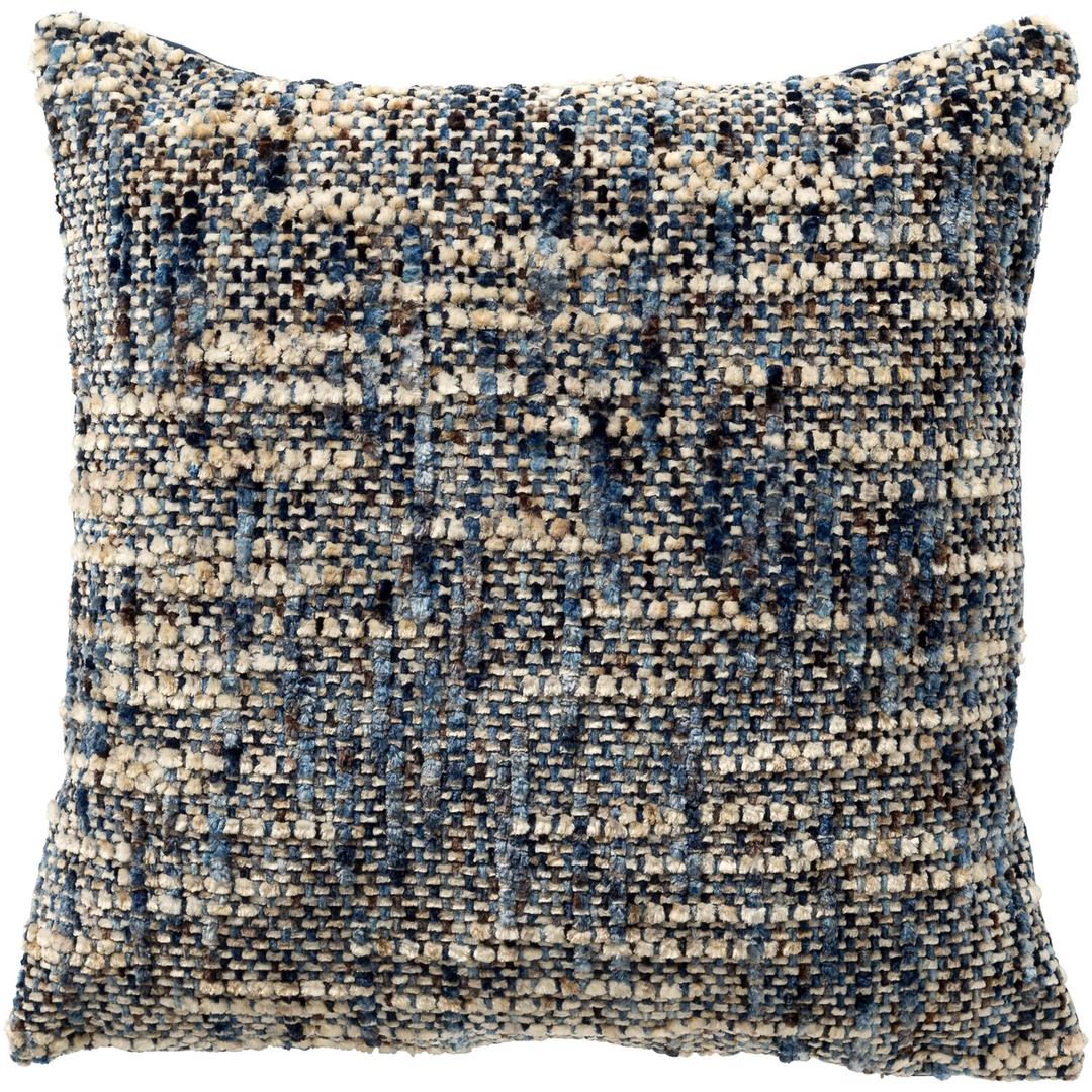 Sierkussen Westray 45x45 cm wit met blauw