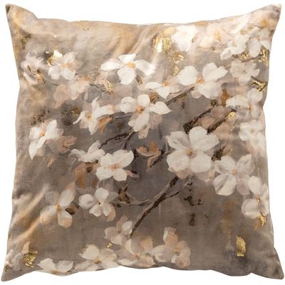 Sierkussen Westray 45x45 cm bruin met bloemen