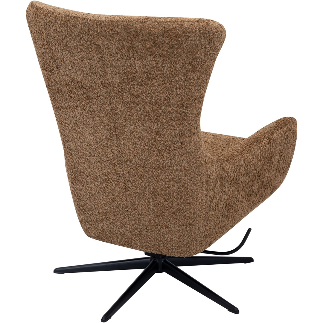 Draaifauteuil Alora met kantelfunctie bouclé bruin
