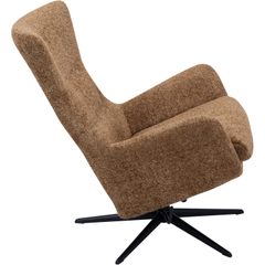 Draaifauteuil Alora met kantelfunctie bouclé bruin