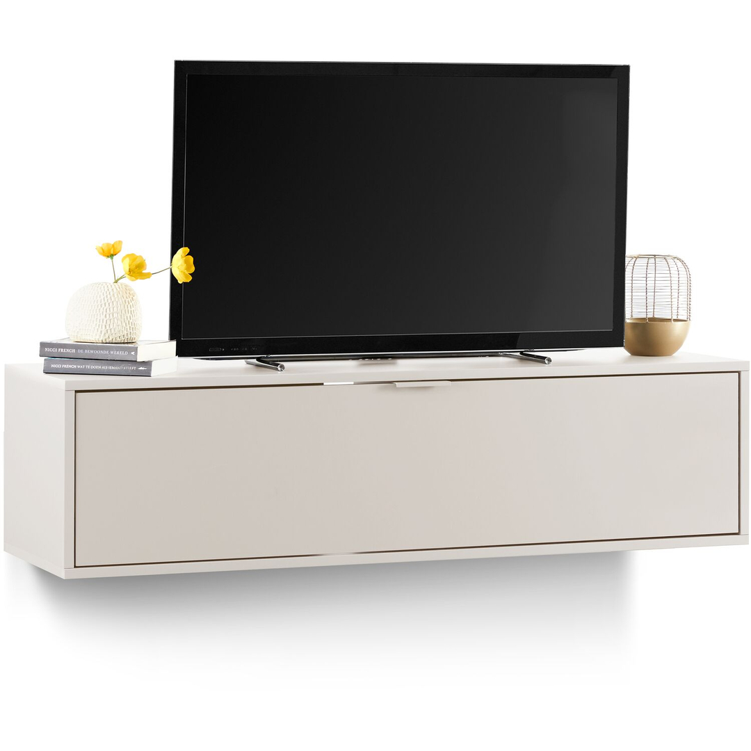 Tv-meubel Betera zwevend 140 cm zandgrijs