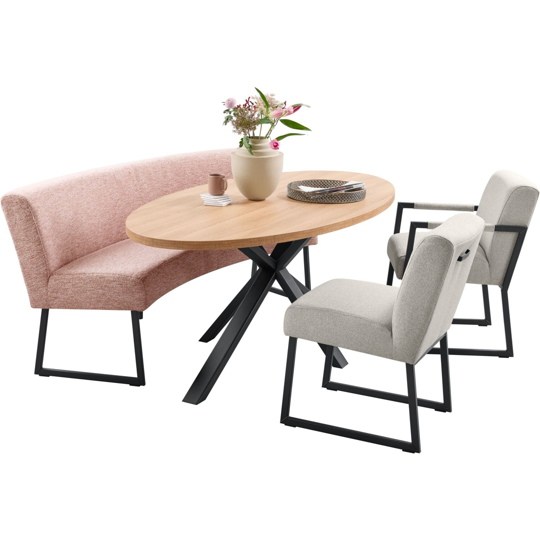 Eettafel Caltana 220x120 cm lichtbruin ovaal