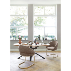 Eettafel Caltana 200x105 cm lichtbruin ovaal