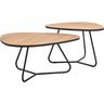 Salontafelset Budrio lichtbruin 71 en 86 cm lichtbruin organisch