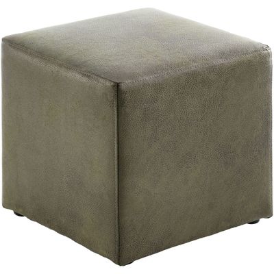 Poef Roby 40x40 cm microleder groen vierkant
