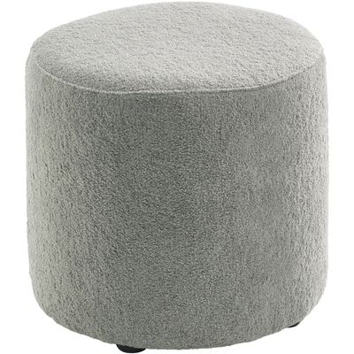 Poef Roby 40 cm grijs rond