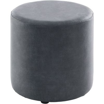 Poef Roby 45 cm microleder donkerblauw rond