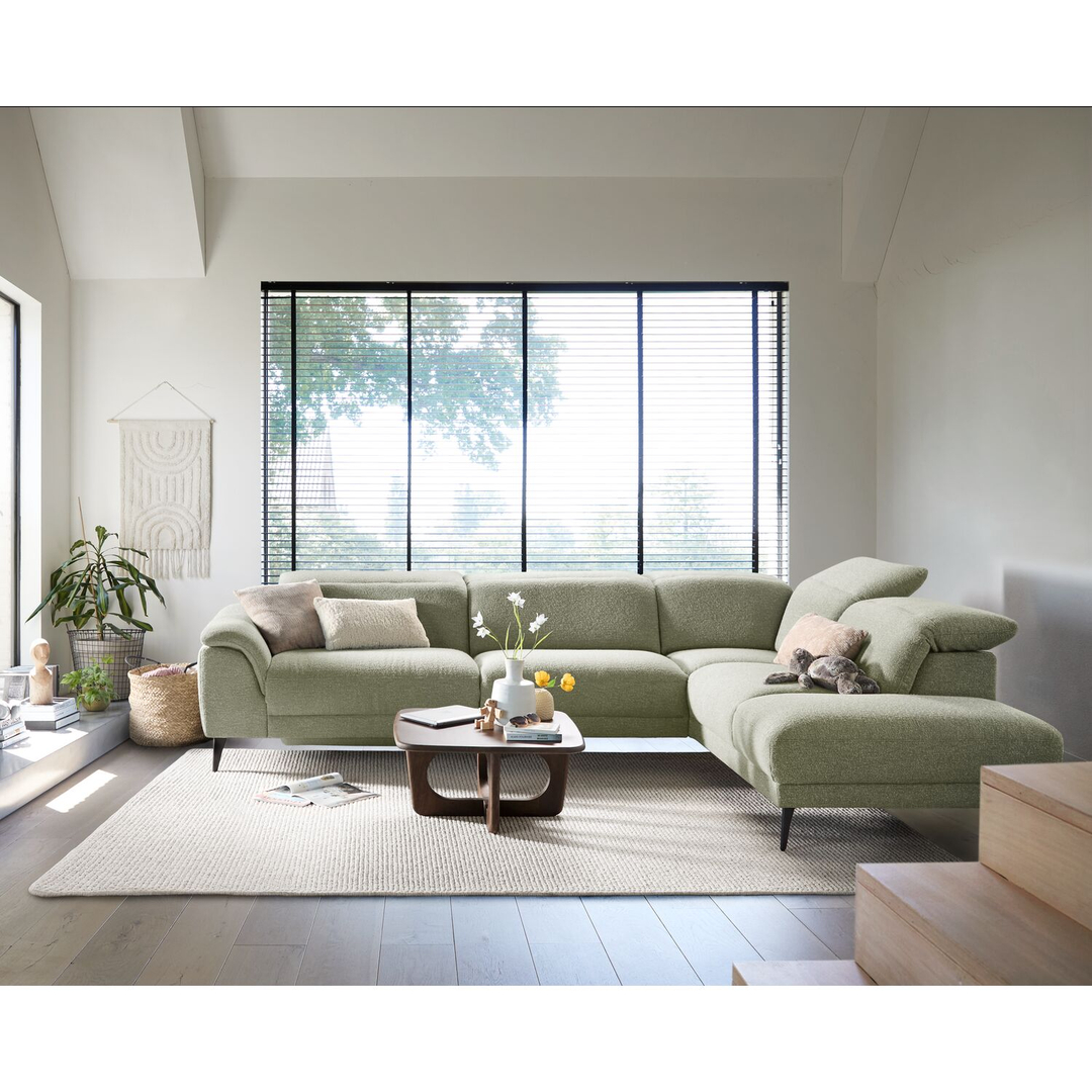 Hoekbank rechts Alunda groen relaxfunctie excellent comfort