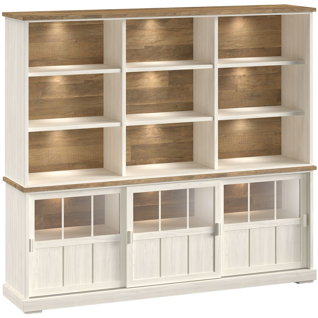 Wandmeubel Eldora 210x233x50 cm 3 glazen schuifdeuren