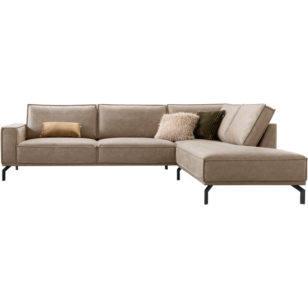 Hoekbank rechts Alburg microleder taupe premium comfort
