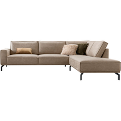 Hoekbank rechts Alburg microleder taupe premium comfort
