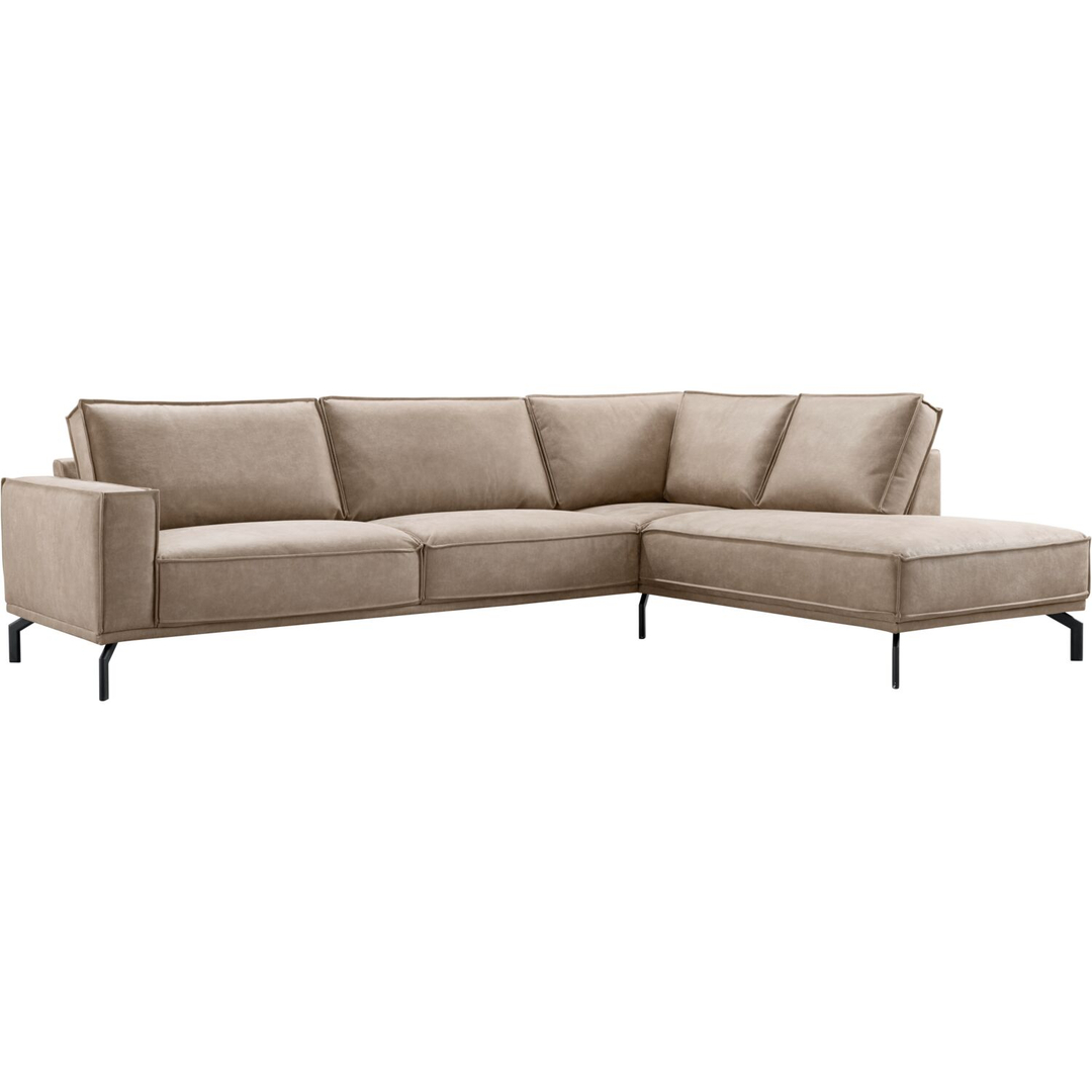 Hoekbank rechts Alburg microleder taupe premium comfort