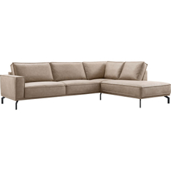 Hoekbank rechts Alburg microleder taupe premium comfort