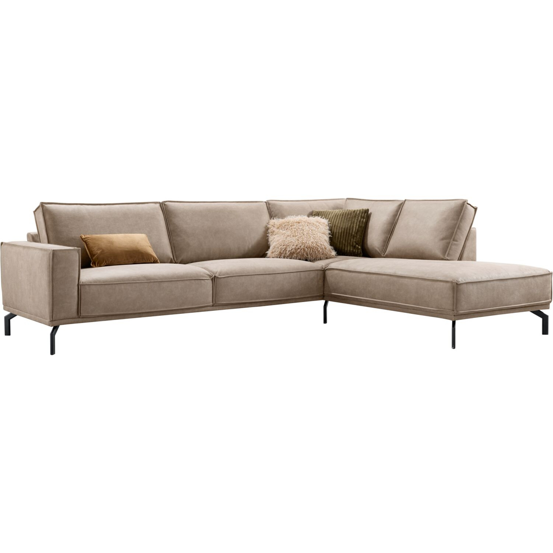 Hoekbank rechts Alburg microleder taupe premium comfort