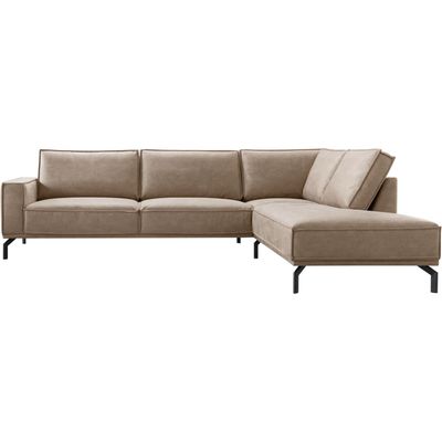 Hoekbank rechts Alburg microleder taupe basic comfort