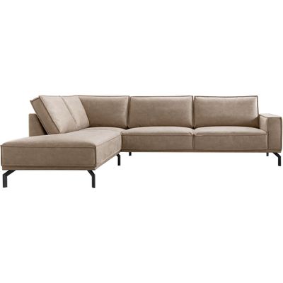 Hoekbank links Alburg microleder taupe basic comfort