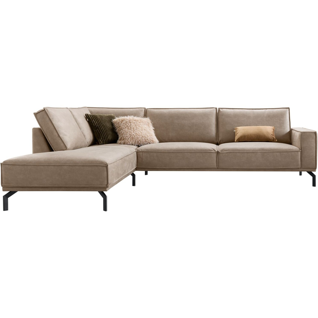 Hoekbank links Alburg microleder taupe basic comfort