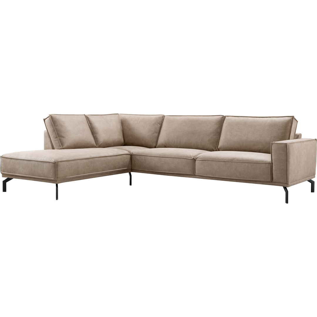 Hoekbank links Alburg microleder taupe basic comfort