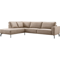 Hoekbank links Alburg microleder taupe basic comfort