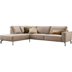 Hoekbank links Alburg microleder taupe basic comfort
