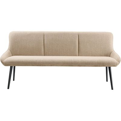 Eetkamerbank Ceno 190 cm combi stof lichtbruin
