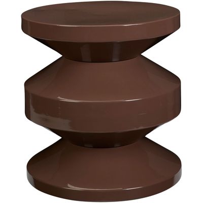 Bijzettafel Carapelle metaal 31 cm rond donkerbruin