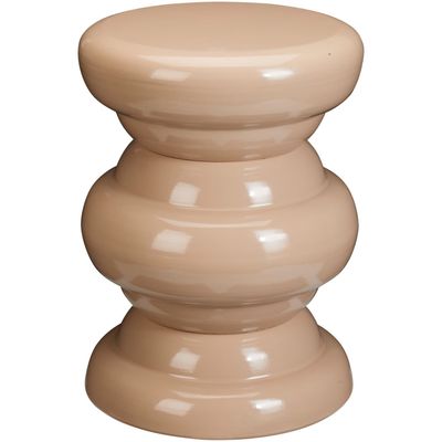 Bijzettafel Carapelle ijzer 32 cm rond lichtbruin