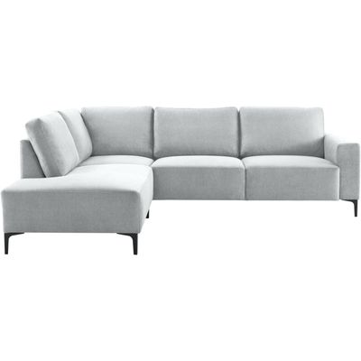 Hoekbank links Fabria middel lichtgrijs basic comfort