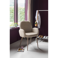 Eetkamerstoel Ranlo met armleuning taupe