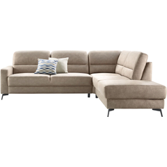 Hoekbank rechts Mirtho microleder taupe excellent comfort