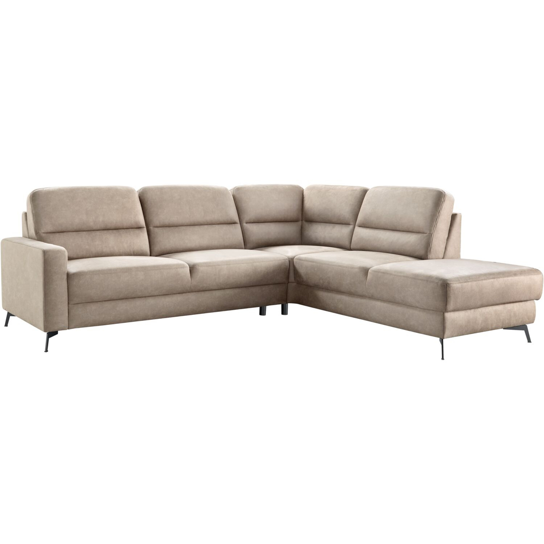 Hoekbank rechts Mirtho microleder taupe excellent comfort